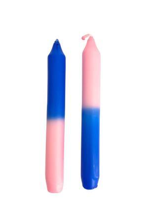 Dip dye kaarsen - Blauw/Roze